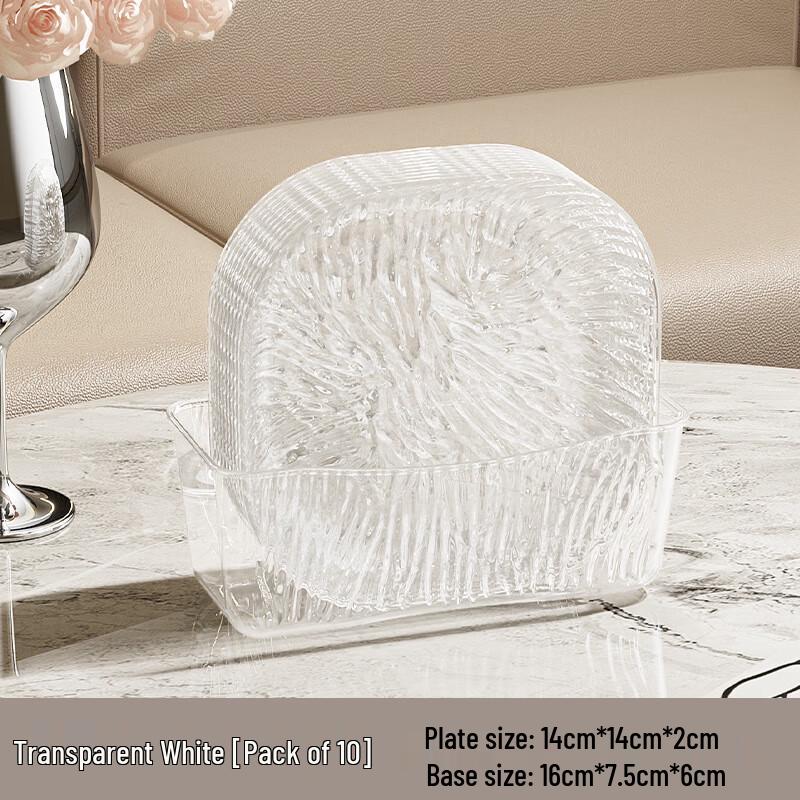 

Набор прозрачных закусочных тарелок с ледниковым узором ZISIZ