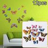 Butterfly Wall Stickers Office Living Room 12pcs Mirror Set Background