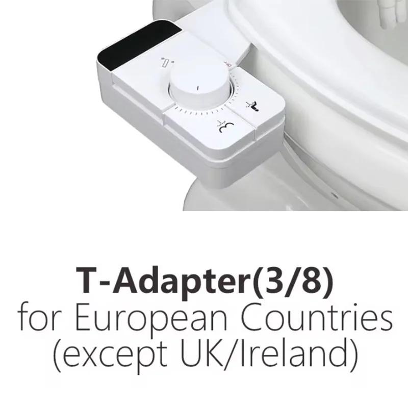 White Adjustable Water Pressure Ass Sprayer Bidet Sprayer Attachment Ultra-Slim Toilet Seat Attachment Dual Nozzle Bide
