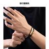 Mens Geometric Stainless Steel Pendant Leather Braided Bracelet Adjustable Wristband Cycling Outdoor Adventure