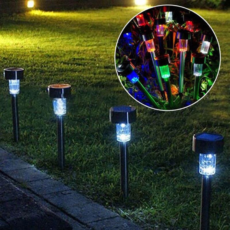 Outdoor Garden Stainless Steel Led Solar Landscape Path Lights Lamp Yard