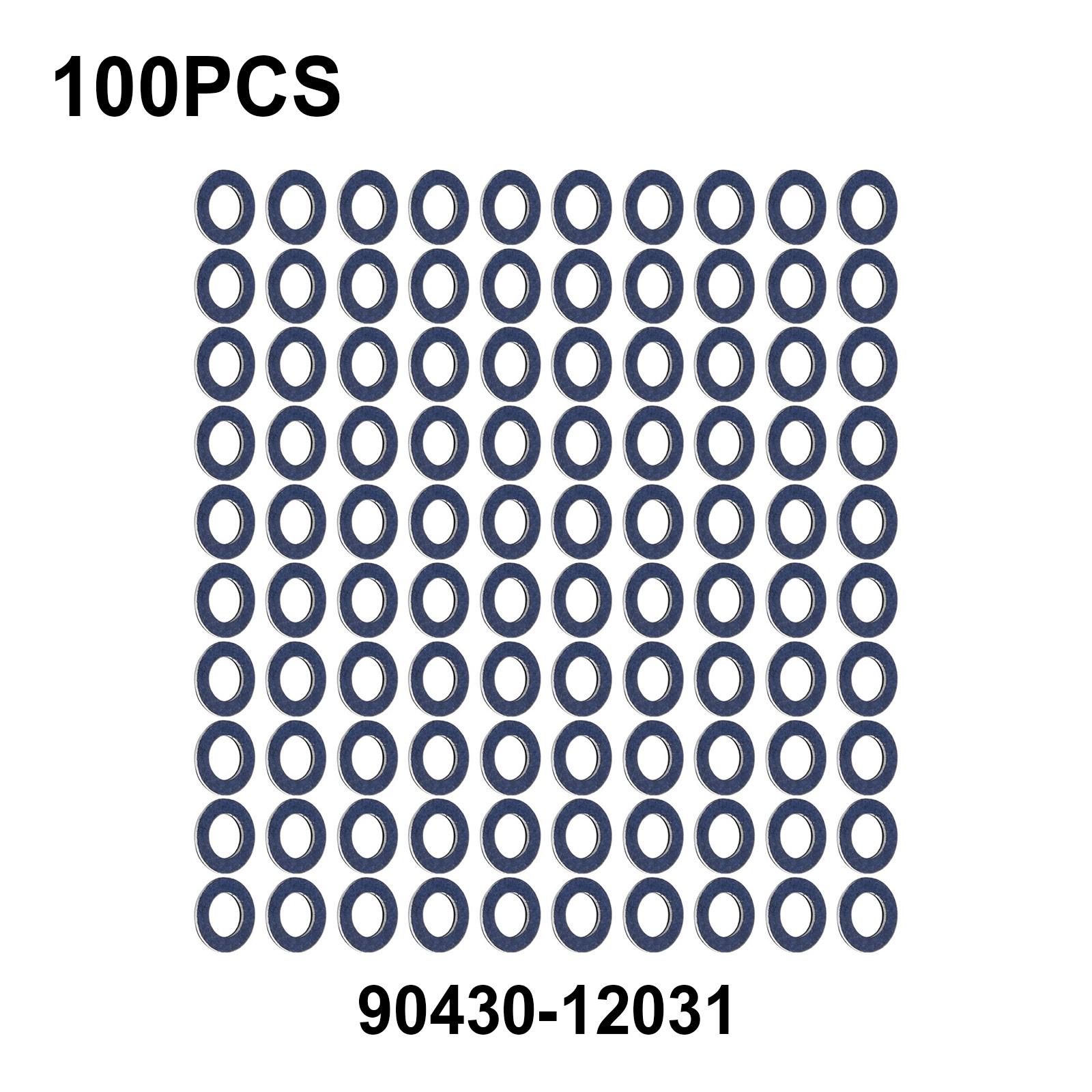 

1 комплект 100 шт. прокладок для пробки сливного поддона масла для Toyota OE90430-12031 12 мм прокладки для пробки сливного поддона масла шайба чёрный