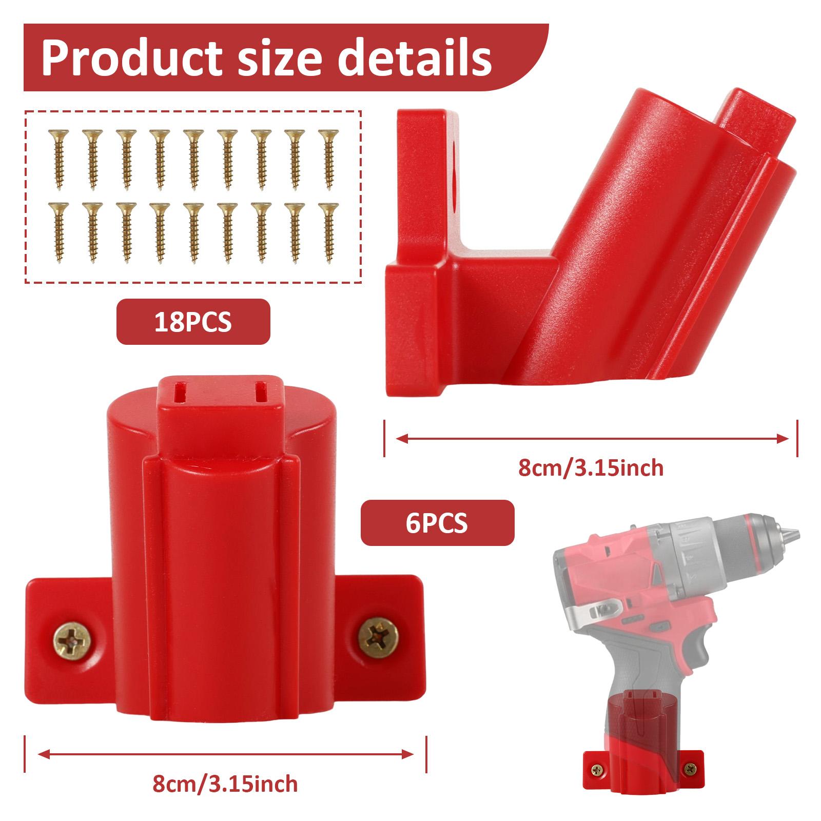 

6/12 Pcs Power Tool Battery Holder ABS Wall Mount Compatible Drill Hanger Wear Construction for Milwaukee M12 12V Cordless Tools