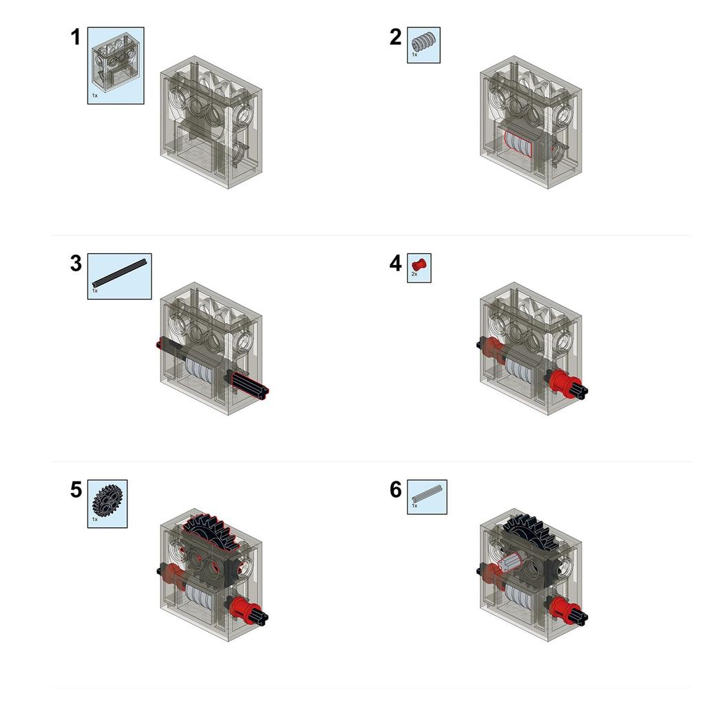 BrickBounty 3pcs 6588 Gearbox Technical Parts Power Functions Pre-Assembled STEM Building Blocks MOC Buggy Sports Car