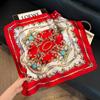 New silk scarf women's fashion versatile high-end small square scarf Korean version neck protection scarf spring and autumn retro scarf binding bag