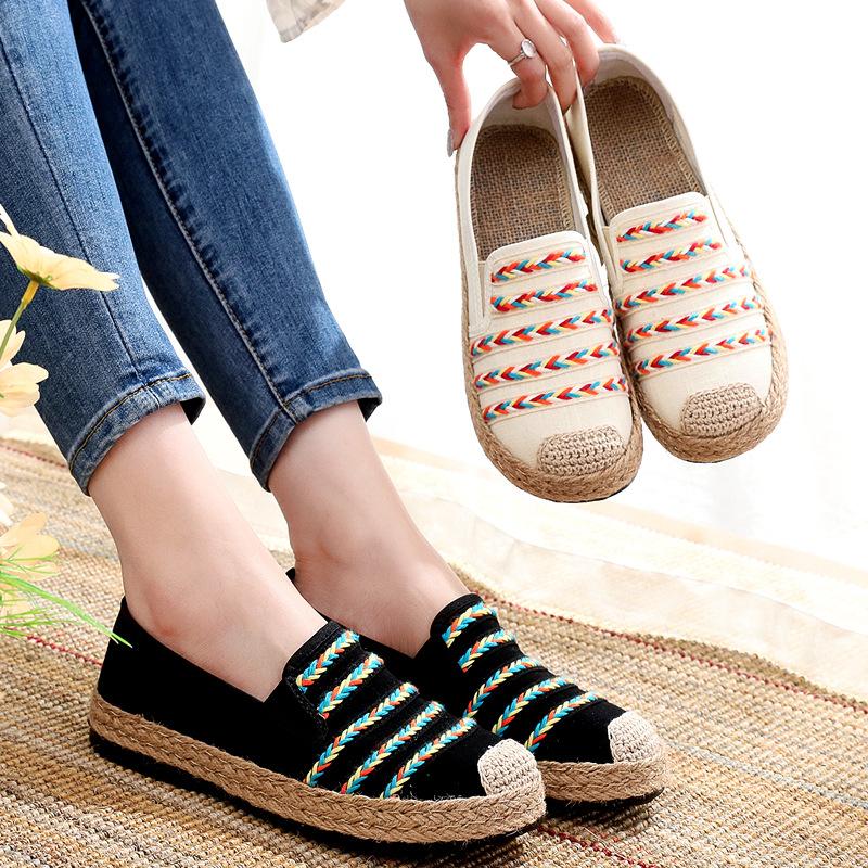 Processing customized old Beijing cloth shoes women's casual ethnic style mother shoes breathable one-pedal women's shoes soft-soled casual shoes