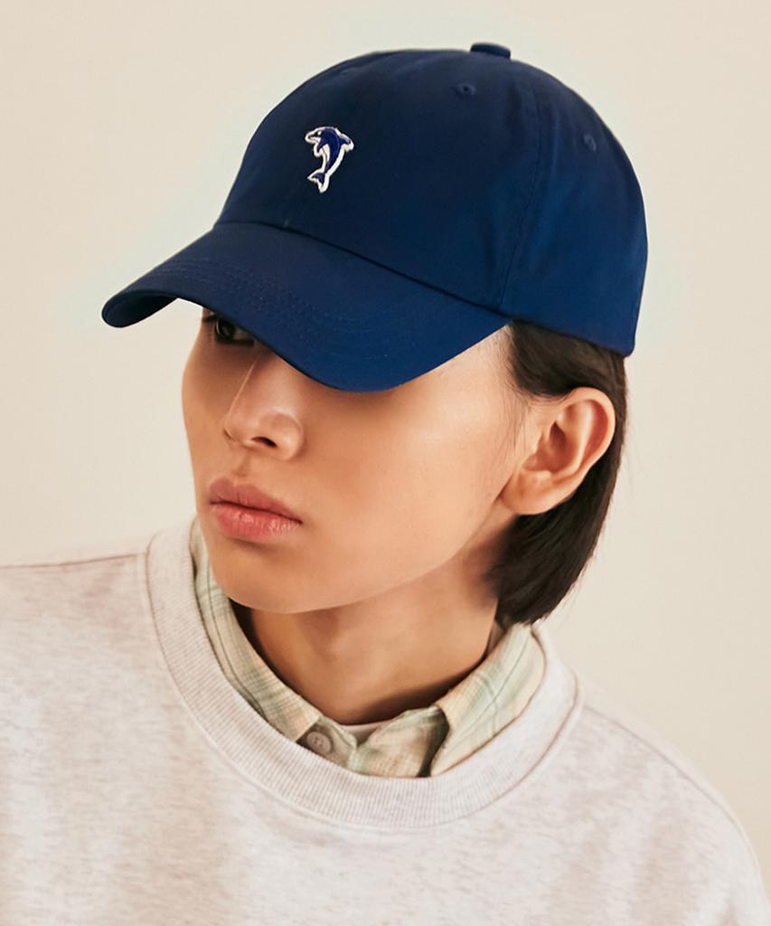 DOLPHIN WAVE APPAREL Dolphin Mini Embroidered Ball Cap Deep Blue
