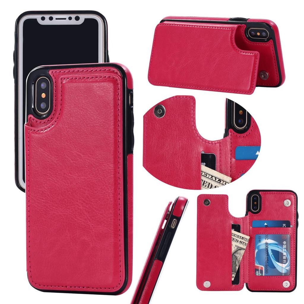 Suitable For IPhone 15 Leather Case With Crazy Horse Pattern 14 Phone Case With Creative Max Sticker And Card Insertion Protective Cover