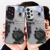 Hot Stamping Rose Black For Samsung Galaxy S24 Plus S20 21 FE S23 Ultra S8 9 A70 72 73 50 51 52 53 Tempered Glass Phone Case