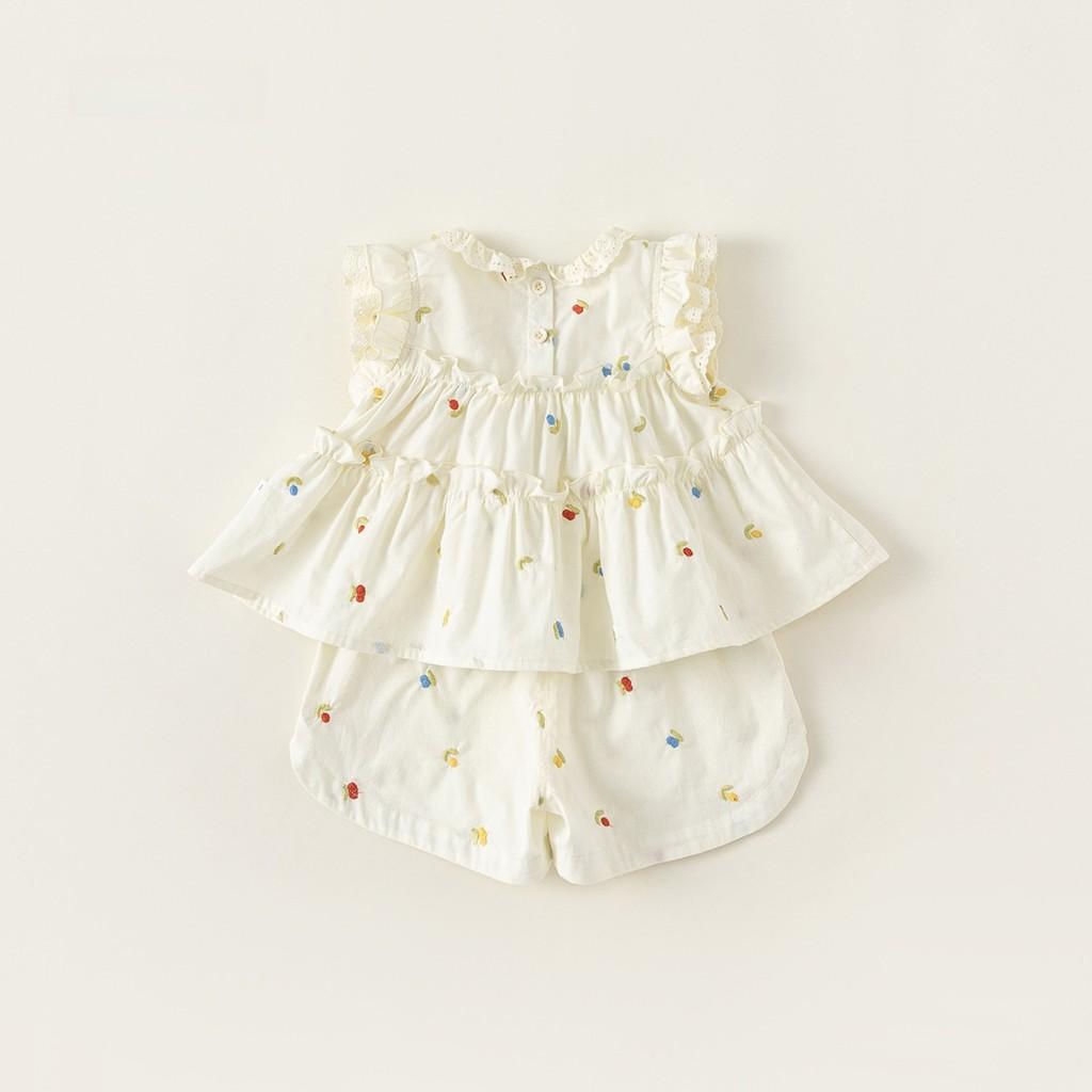 Girl Summer Dress Set With Cotton Fabric And Lace Detail For Toddler Girls 3 To 8 Years