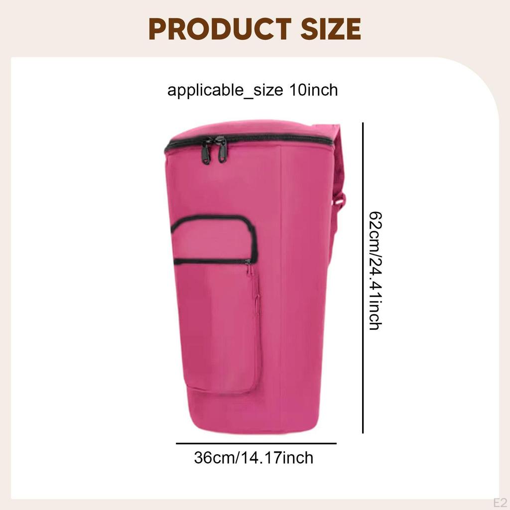 Djembe Bag Carry Case 12 Inch Adjustable Shoulder Straps Thickened Trendy Sturdy Dustproof Hand Drum