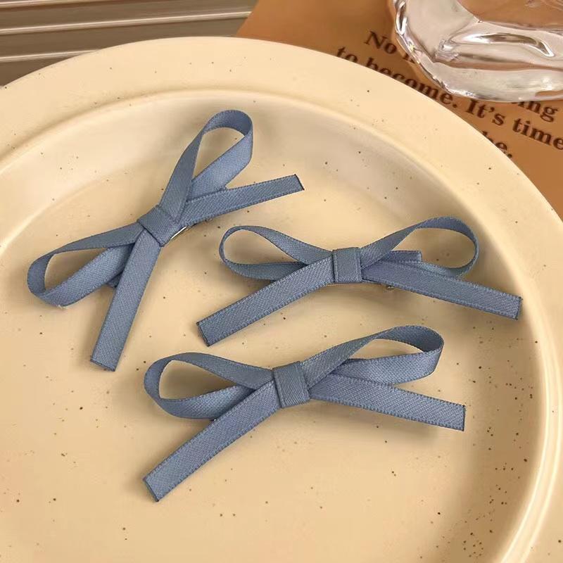 

Sweet Bowknot Hair Clips Ballet Ribbon Bow Hairpin Bang Clip Girls Mini Grab Clips Woman Headwear Hair Accessories one size синий