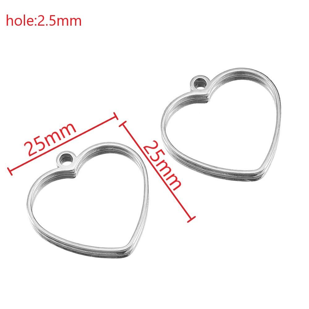 

5pcs Hollow Geometric Stainless Steel Heart Oval Round Frame Blank Bezel DIY Earrings Pendant Base Charm Necklace Jewelry Making 5pcs