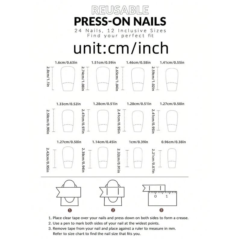 Square Press On Nails Set Elegant Burgundy Glitter Fake Nails Fashion Gold Loose Powder Fake Nails Full Coverage Fake Nail Tips for Women