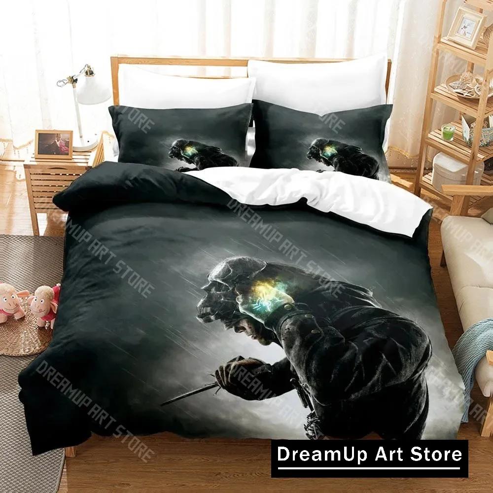 3D Printed Game Bed Sheet Sets Dishonored Bedding Set Single Twin Full Queen King Size Bed Set Adult Kid Bedroom Duvetcover