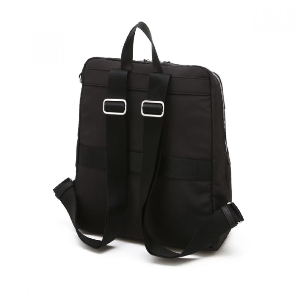 Daks Black Leather Backpack With Logo Decoration Dbba6f101bk