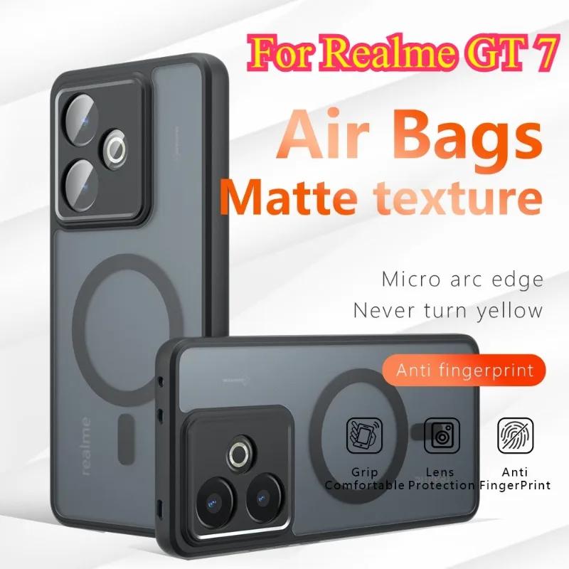 For Realme GT 7 Magsafe Magnetic Acrylic Matte Case For OPPO Realme GT 7 Pro Neo 7 Shockproof Transparent Cover Hard Bumper