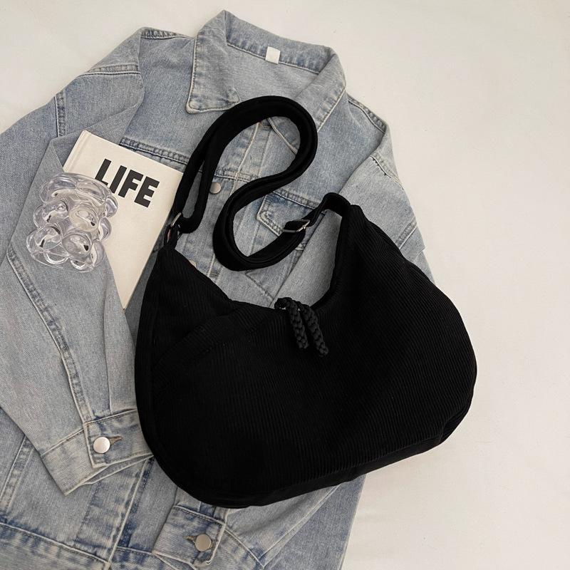 Shoulder bag casual fashion simple Korean version large capacity simple casual canvas bag casual portable solid color bag women's bag