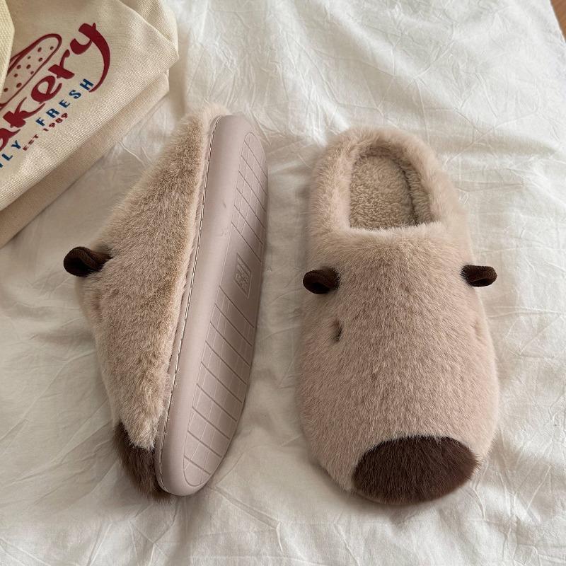 New plush slippers women's autumn and winter indoor warm home wool cotton slippers men