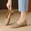 Fashion 2025 Autumn Hot Sale Slip-on Genuine Leather Women Shoes Pumps Square Toe Low-heel Soft Upper Pumps Office Ladies Dress Shoes