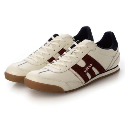 Mobus Genuine Leather Casual Walking Shoes with Functional Current Model VAREL2 Measurement 26 Men's Built-in Insoles, (Cream/Maroon/Navy, Points/0