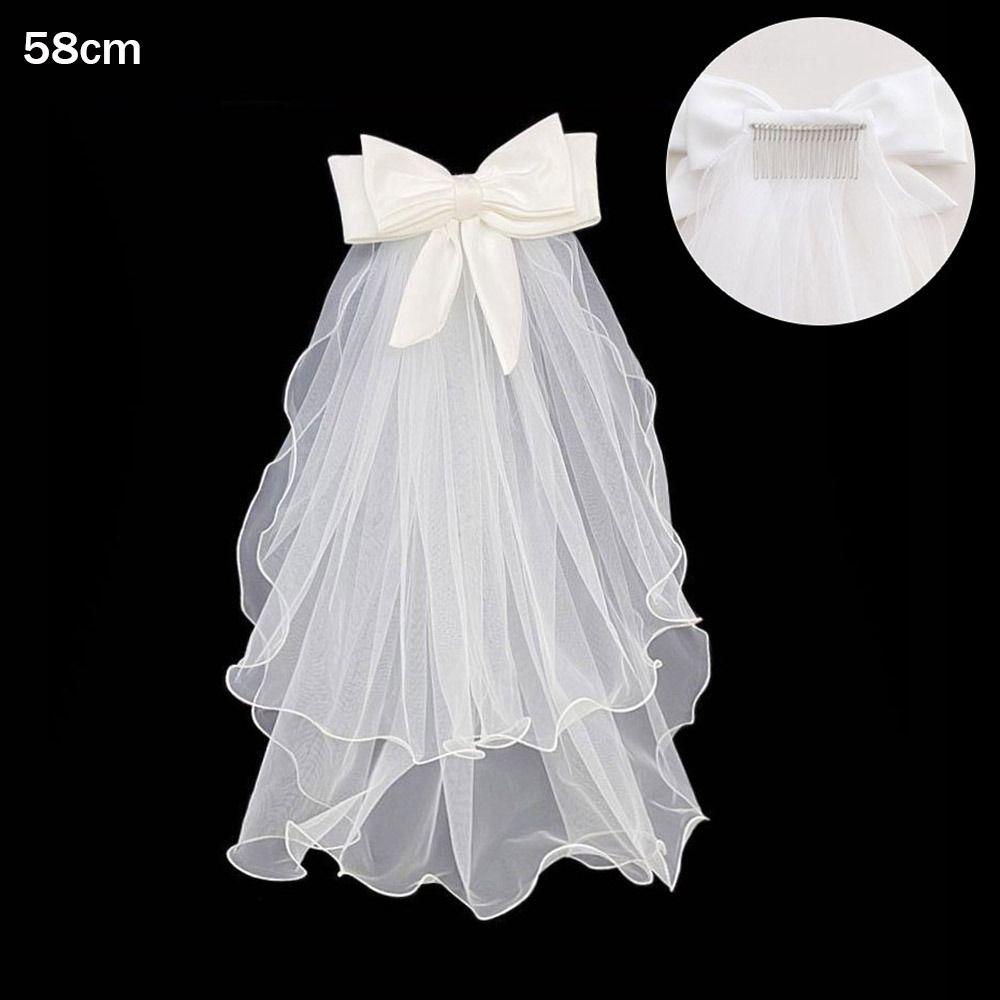 Accessories New Photo Veil Lace Edge Short Simple Wedding Veil With Comb Women's Tulle Bridal Veil