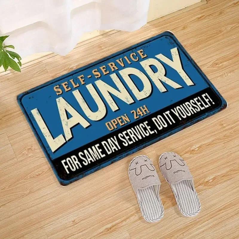 Laundry Room Entrance Carpet Door Mat Entrance Printed Door Carpet Indoor Outdoor Polyester Anti-slip Carpet Home Decoration