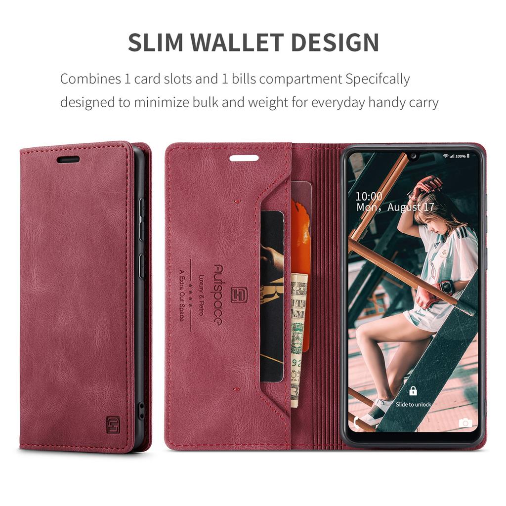 Premium Vintage Leather Wallet Case for Samsung Galaxy A41 - RFID Blocking Flip Cover with Card Slots, Shockproof Protective Phone Case (4 Colors)