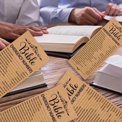 50 Unidades Marcador Números de Emergência da Bíblia Presente Cristão Religioso Versículo Bíblico Marcador Marcadores Cristãos Para Igreja Boas-vindas