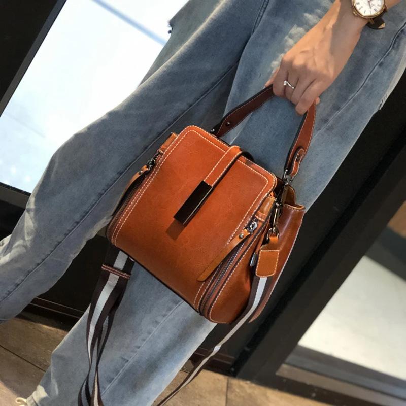 Genuine Leather Women's Shoulder Bag Vintage Luxury Designer Women Handbags Fashion Cowhide High Quality Crossbody Bags