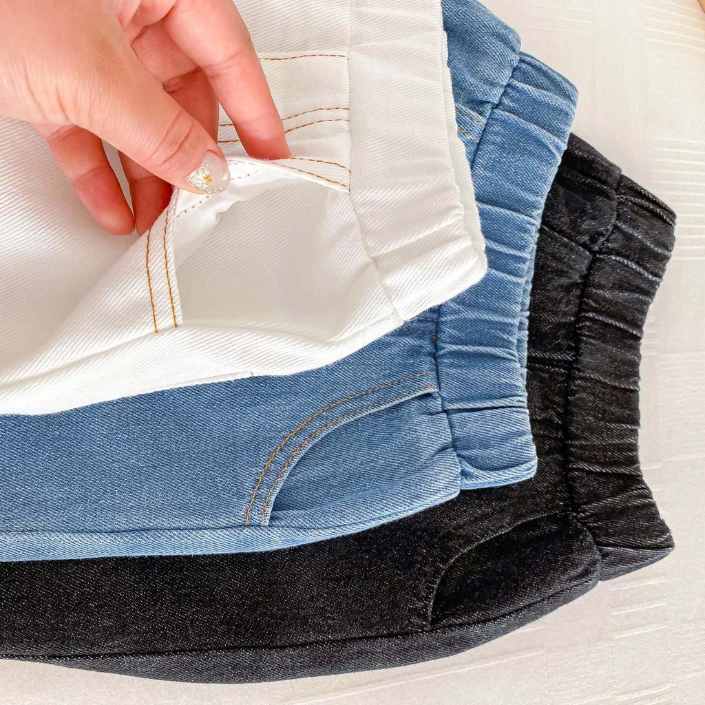 Children's Spring/Autumn Soft Jeans - Unisex, Ages 0-6, Casual Western Style Solid Color