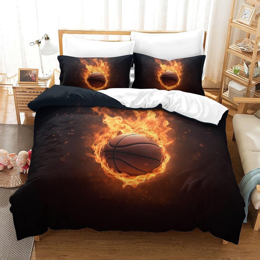 Basketball 3D Digital Printing Polyester Quilt Cover Two Or Three Pieces Can Be