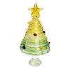 Seasonal Home Festive Ornament Glazed Christmas Tree Figurine, Colorful Miniature Xmas Decor, Handcrafted Exquisite Gift for Colleagues Glass