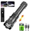 High-power Led Flashlight USB Rechargeable Torch with Display Zoomable Light with Battery Camping Hiking Lantern Emergency Lamp