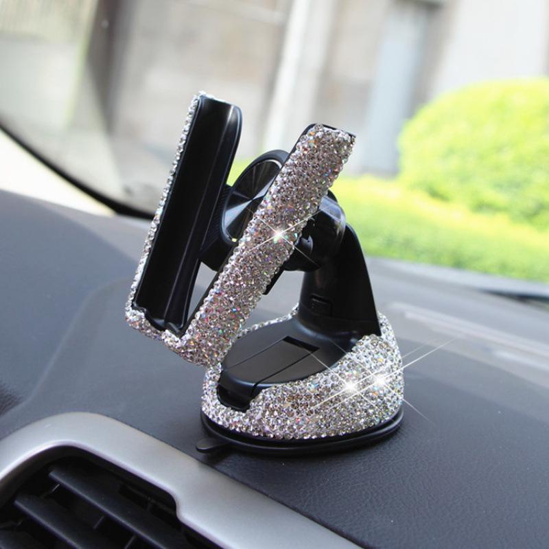 

Универсальный держатель для телефона и подставка для навигации с присоской и креплением на воздуховод белый/алмаз