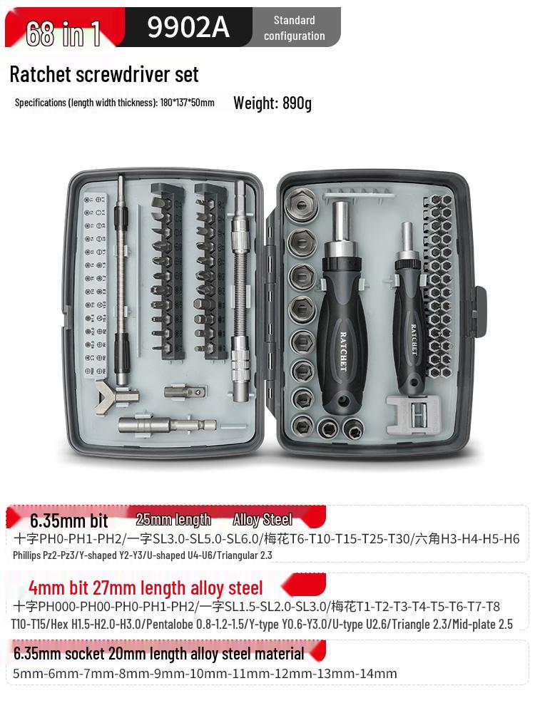 

Multifunctional Socket & Ratchet Wrench Set for Motorcycle, Household, and Phone Repair