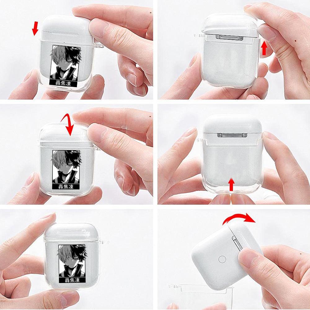 Anime My Hero Academia Figurer Gjennomsiktig Airpods-deksel for Funda Airpods 2/1 Deksel Boku No Hero Academia Mykt TPU-deksel Coque