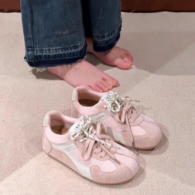 Korean niche retro German training shoes women's spring new flat bottom inner heightening board shoes casual sports Forrest Gump shoes