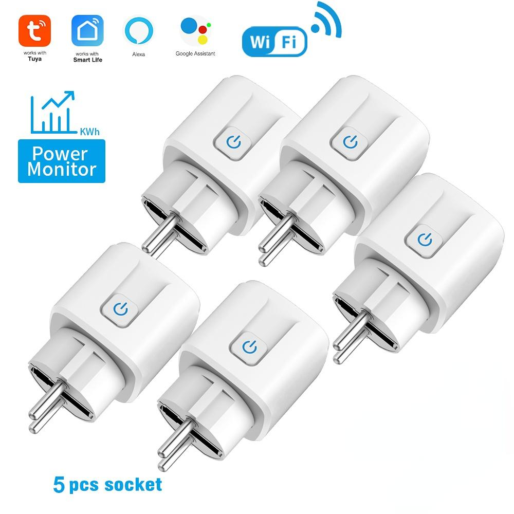 Priză inteligentă Wifi Ștecher UE Adaptor multifuncțional Monitorizarea puterii la domiciliu Priză pop Aleax Timing Benzi de control de la distanță Priză
