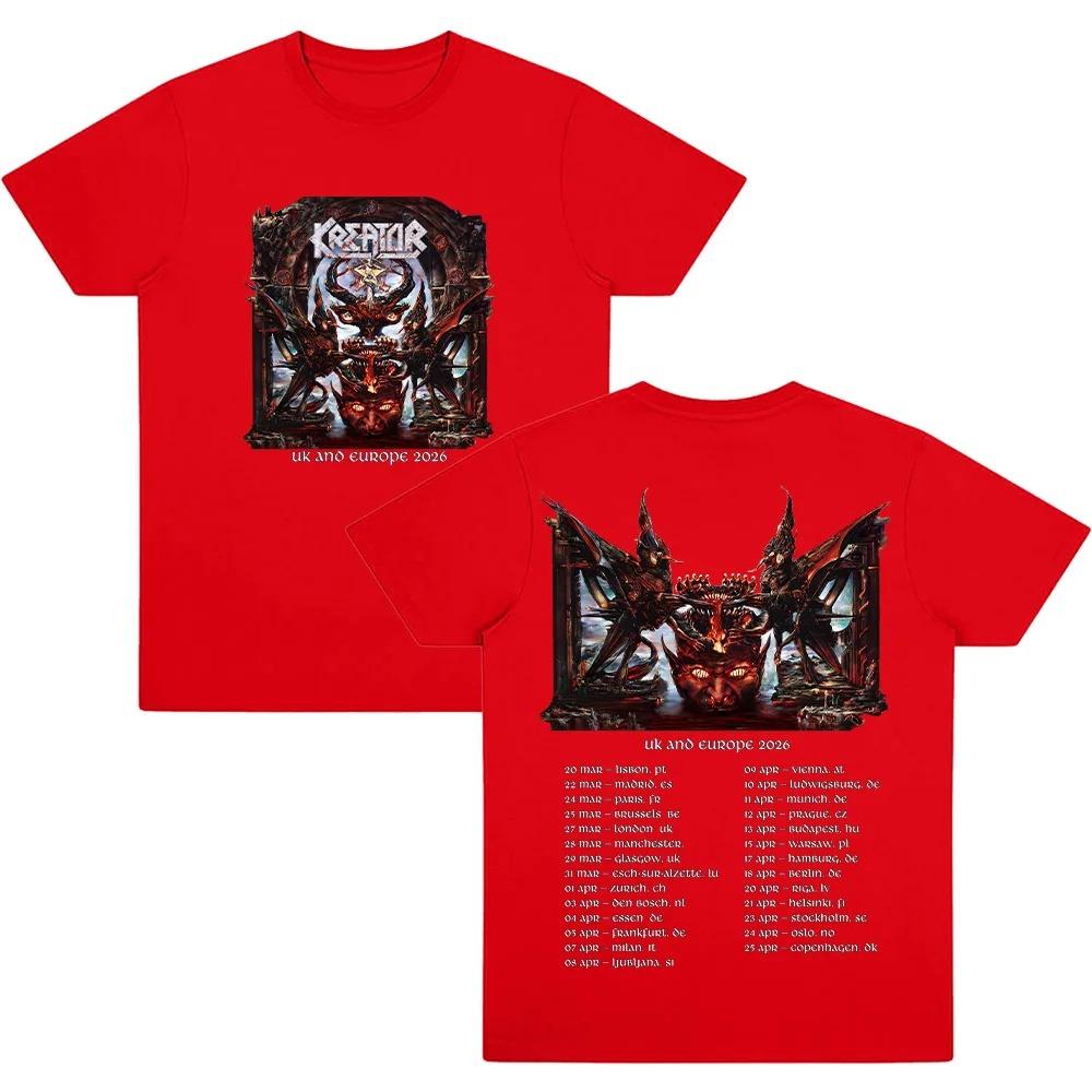 Kreator Thrash Metal Band of The World 2026 Tour Poster Graphic Print TShirt Men Women Cotton Fashion Summer Oversized New Tees