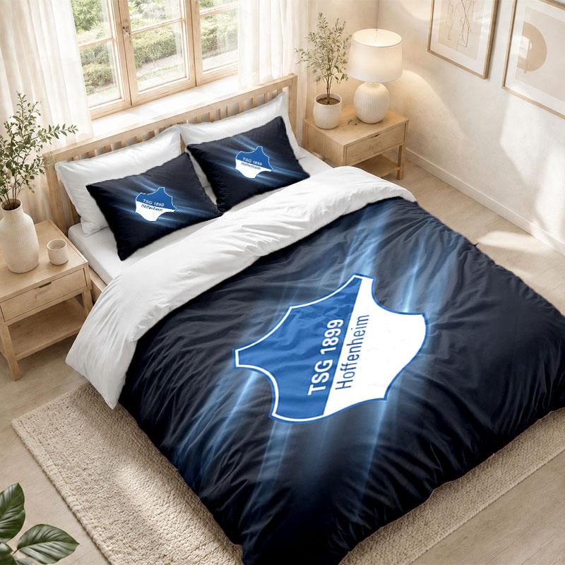 Ensemble de literie 1 housse de couette 2 taies d'oreiller Imprimé TSG Hoffenheim FC Chambre à coucher Décoration de la maison
