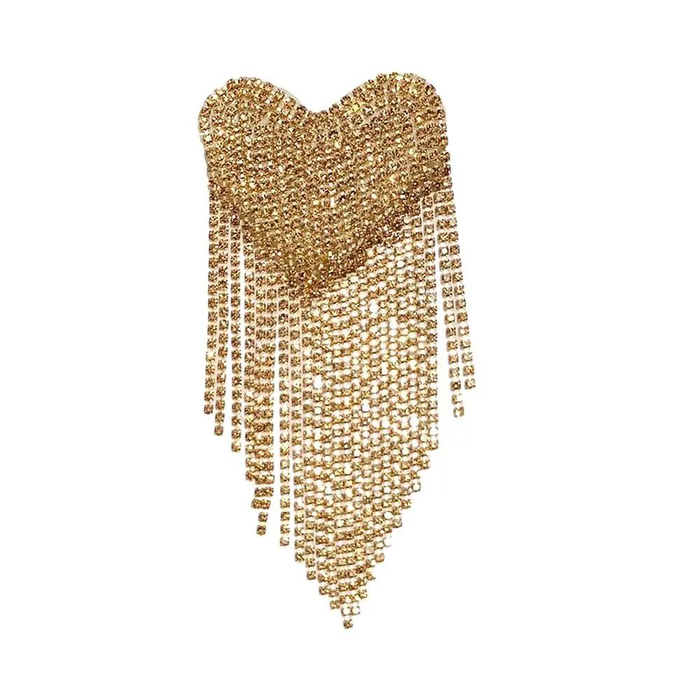 Beaded Tassel Epaulette Delicate Long Chain Punk Shoulder Jewelry Retro Heart DIY Clothing Appliques Accessories Men Women