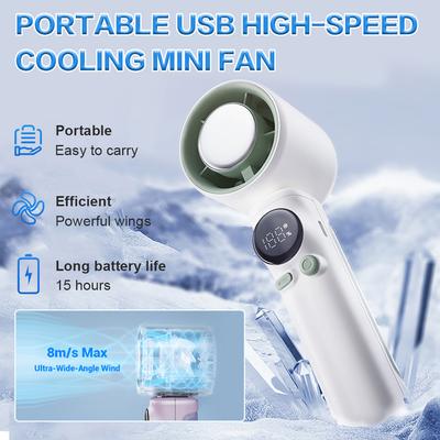 Kézi Hordozható Turbó Hűtőventilátor 100 Sebességfokozattal Állítható Digitális Kijelző Mini Turbó Ventilátorok 4000mAh Hosszú Élettartamú Újratölthető Ventilátor