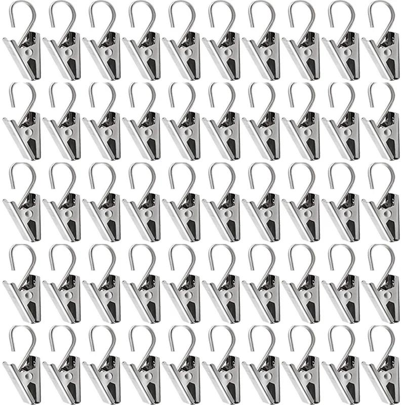 

30-10 шт. Зажимы для штор из нержавеющей стали с крючком Прочные и долговечные Зажимы-крючки для оконных штор Аксессуар для декора домашних оконных штор 10pcs