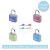 Master Lock 4 Small Aluminium Padlocks with Vinyl Cover, 20x34x14 mm, Color