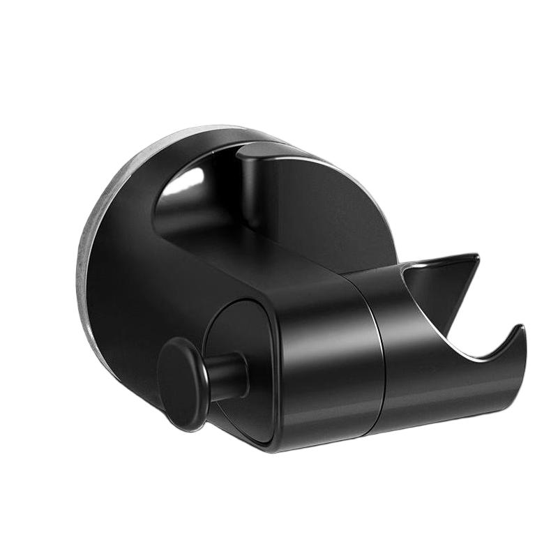 No Drill Adjustable Suction Cup Shower Holder Wall Mounted for Convenient Bathroom Installation чёрный