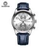 Quartz Chronograph Watch Luminous Waterproof Wrist Watch Leather Strap Date Function Pilot Style