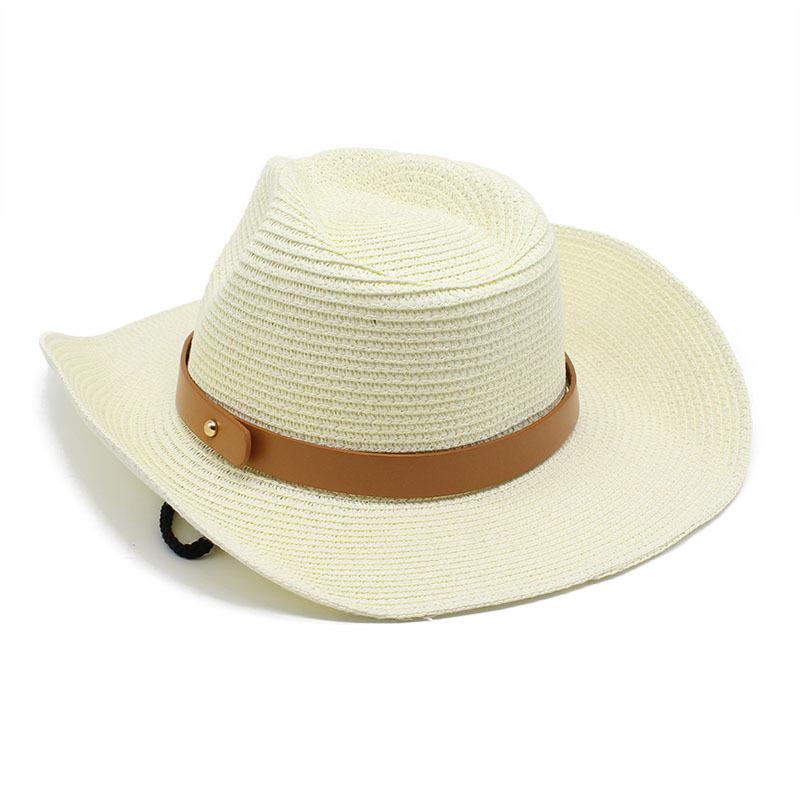 Tibetan Western Cowboy Hat Men And Women Beach Hat Sun Protection Big Edge Hat Summer 9Cm Brim Sunshade Straw Hat