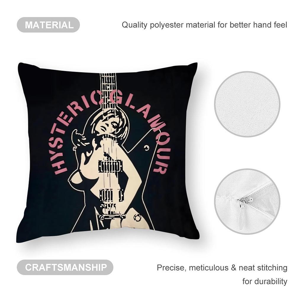 H-Hysterics G-Glamour Pillow Case Plush Fabric Soft Double Sided Print Sofa Cushion Cover Throw Pillow Covers