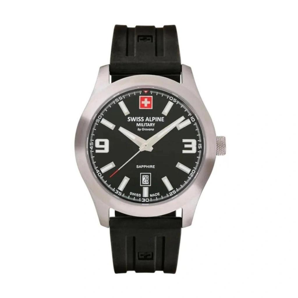 

Swiss Alpine Military Combat Pro Каучуковый ремешок Черный циферблат Кварцевые 7056.1837 100М Мужские часы чёрный